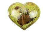 Polished Green Pistachio Opal Heart - Madagascar #249520-1
